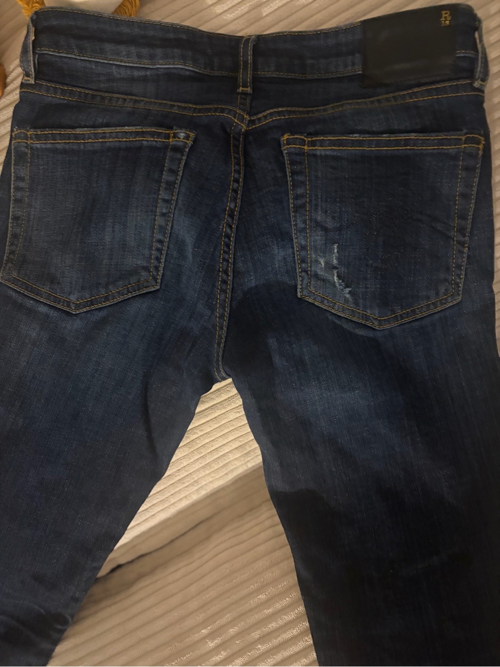 R13 Distressed Skinny Jeans in Dark Wash Denim – Size 26 (Made in Italy) - Picture 5 of 5